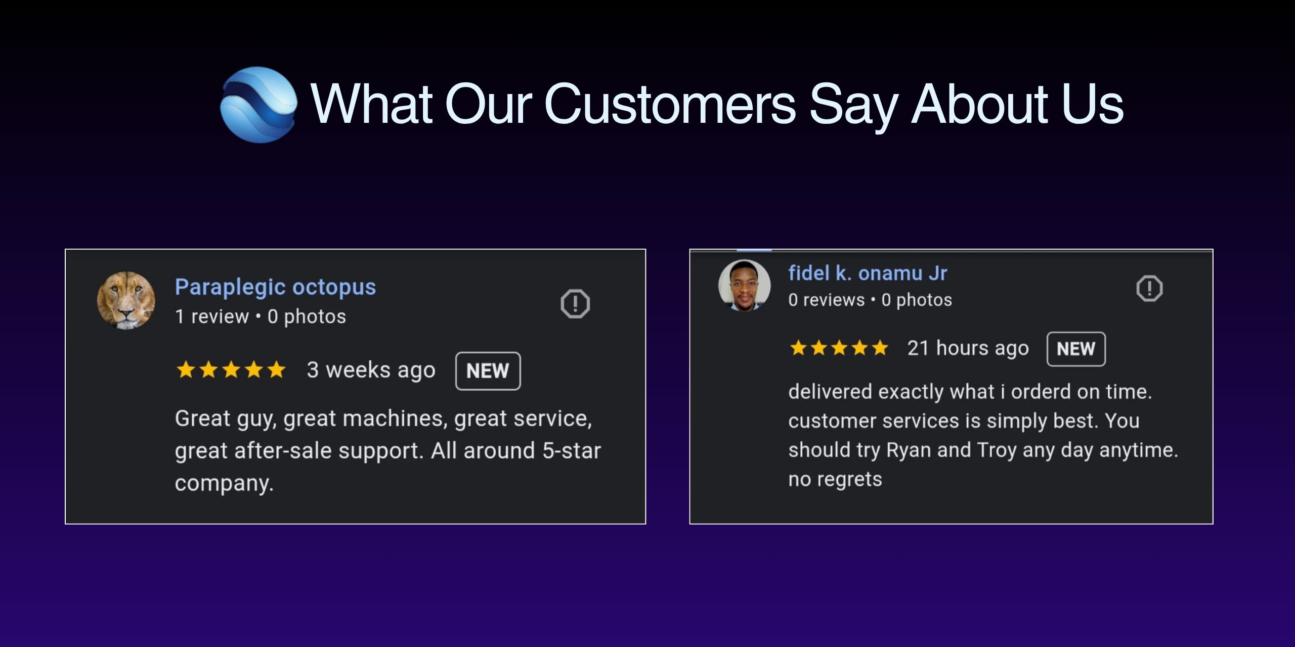 what our customers say about us