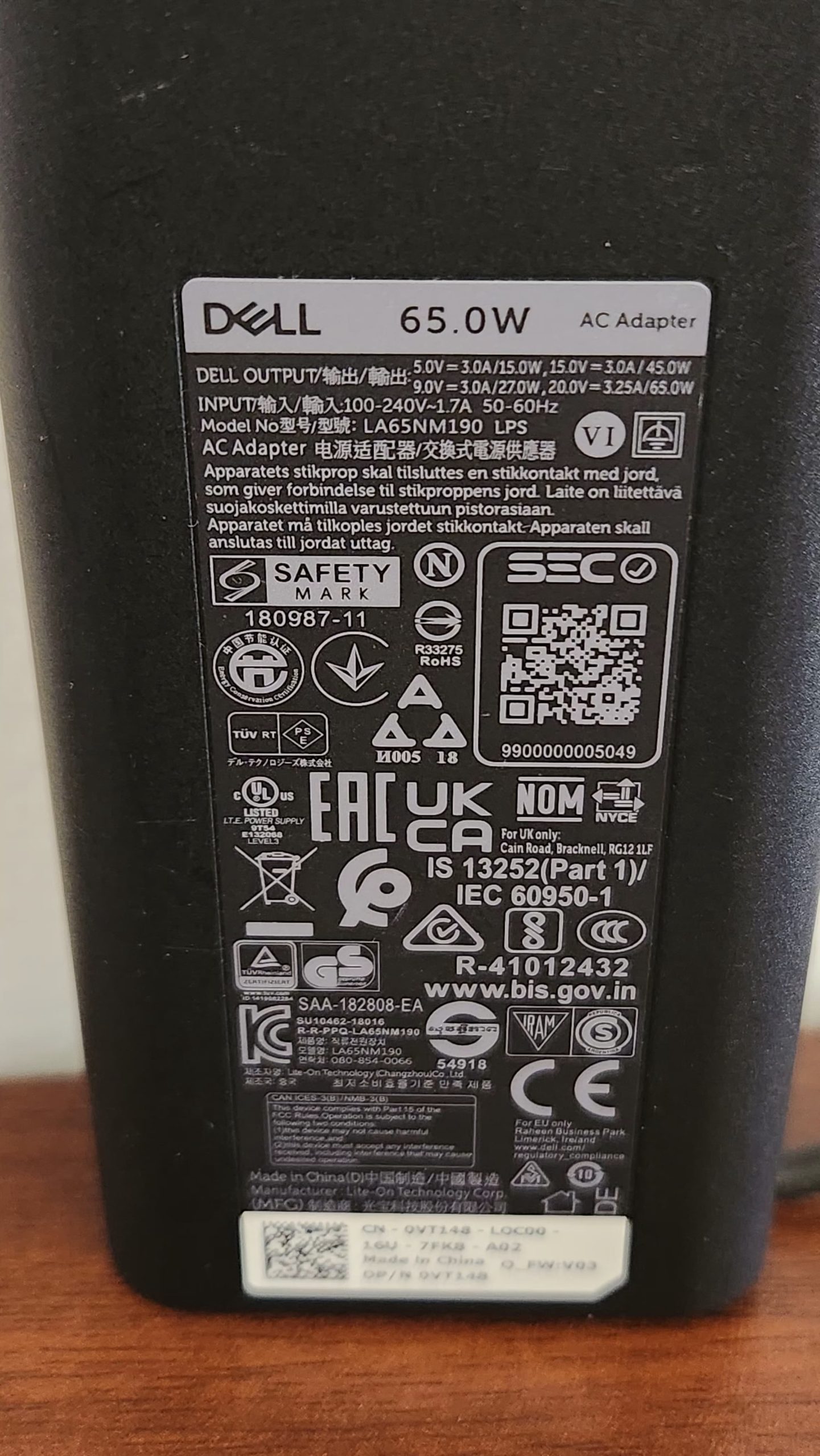 Original Dell 65W 20V 3.25A USB Type-C Laptop Charger LA65NM190 Power Adapter Original Dell 65W 20V 3.25A USB Type-C Laptop Charger LA65NM190 Power Adapter