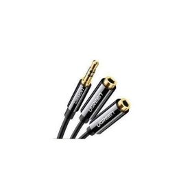 UGREEN 3.5mm Male to 2 Female Audio Cable 20cm (Black)