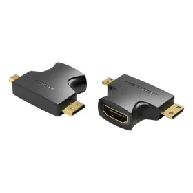 Vention 2 in 1 Mini HDMI and Micro HDMI Male to HDMI Female Adapter Black