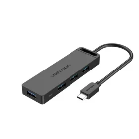 Vention 3-Port USB 3.0 Hub with Sound Card and Power Supply 0.15M Black