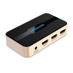 Vention 1 In 2 Out HDMI Splitter 4K@30Hz Gold Aluminum Alloy Type