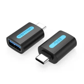 Vention USB-C Male to USB 3.0 Female OTG Adapter Black PVC Type