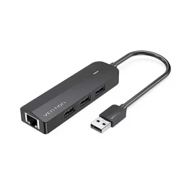 Vention 3-Port USB 2.0 Hub with 100M Ethernet Adapter 0.15M Black