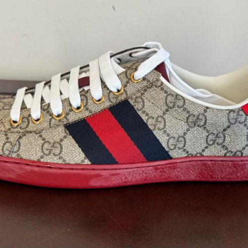 New Genuine/Original Gucci Kids Ace GG Supreme Sneaker Style 429445 96G50 9767 Size 6+ USA Pre-Owned
