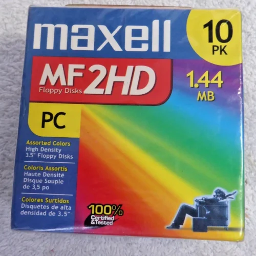 Sealed 10-Pack MF2HD 3.5-Inch Floppy Disks 1.44MB Storage | New