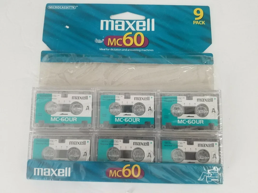 Sealed 9-Pack Maxell MC-60UR Microcassettes | New