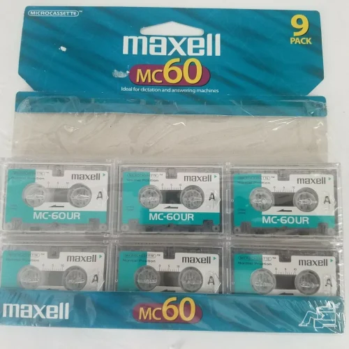 Sealed 9-Pack Maxell MC-60UR Microcassettes | New