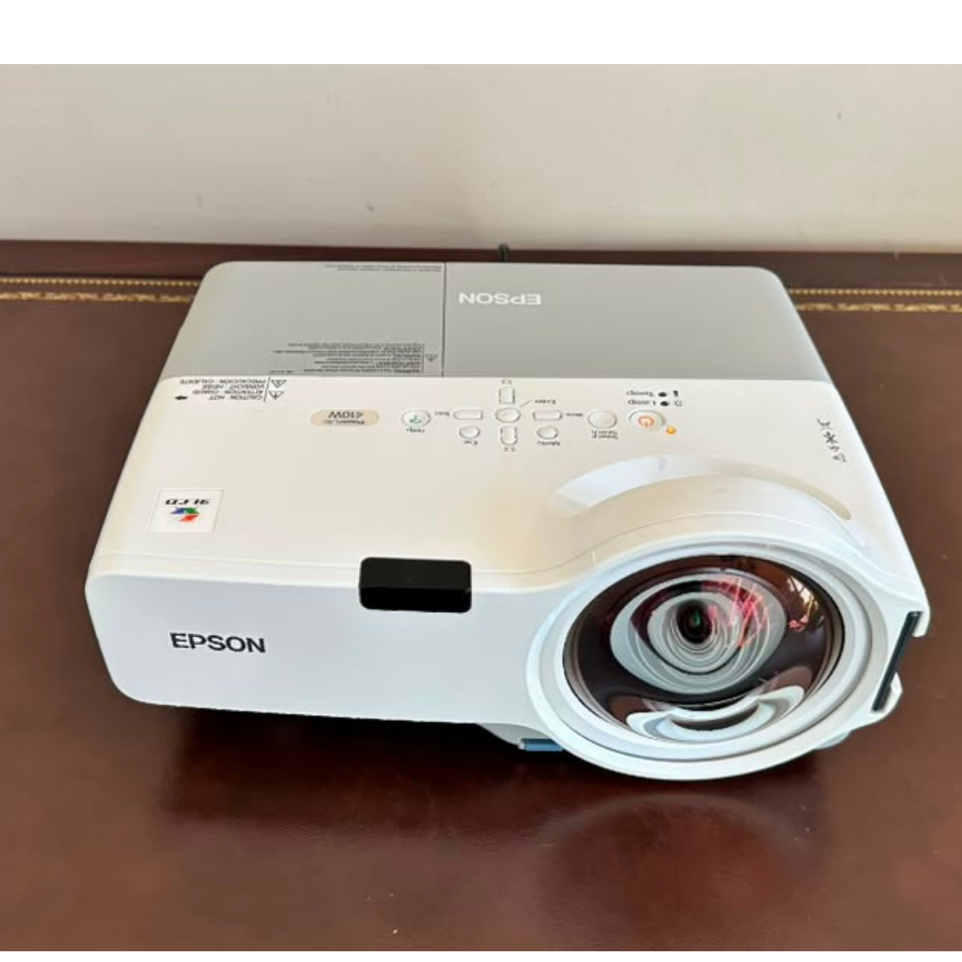 Untitled design (1) Buy the Epson PowerLite 410W 3LCD short throw projector with WXGA resolution, 2,000 ANSI lumens, built-in speaker, power cord, and VGA to HDMI adapter. EX-USA tested.