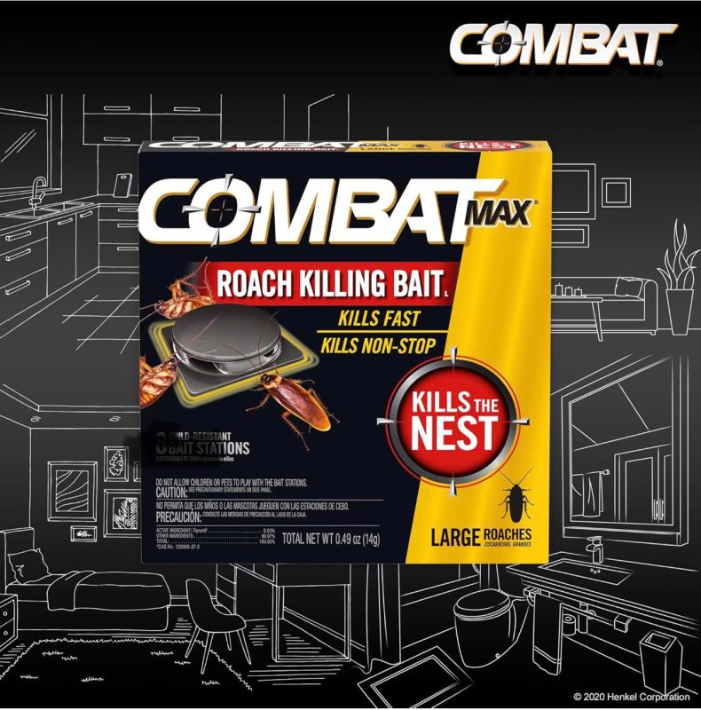 Combat Max Large Roach Killing Bait | 1 Station | Fipronil 0.03% | USA Imported